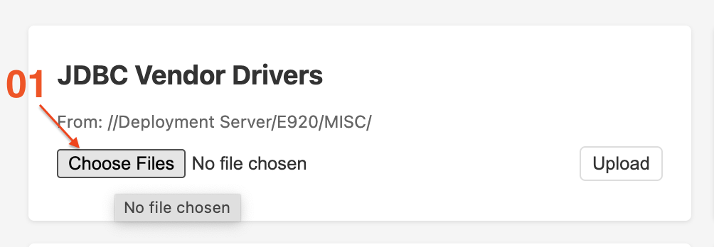 Uploading files into a dashboard section