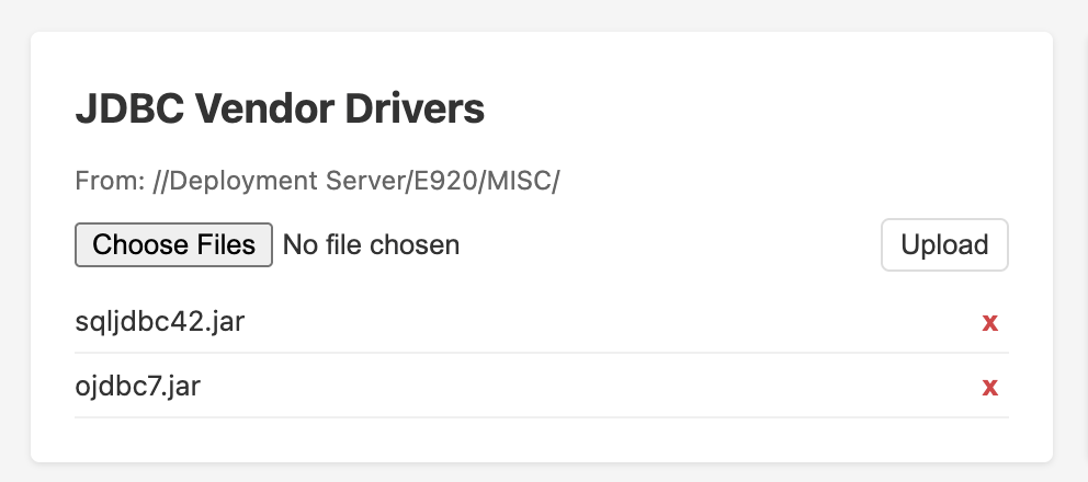 Uploading files into a dashboard section