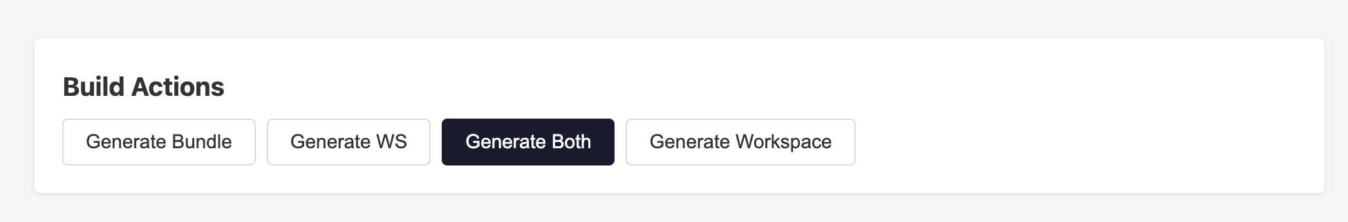 Build action buttons
