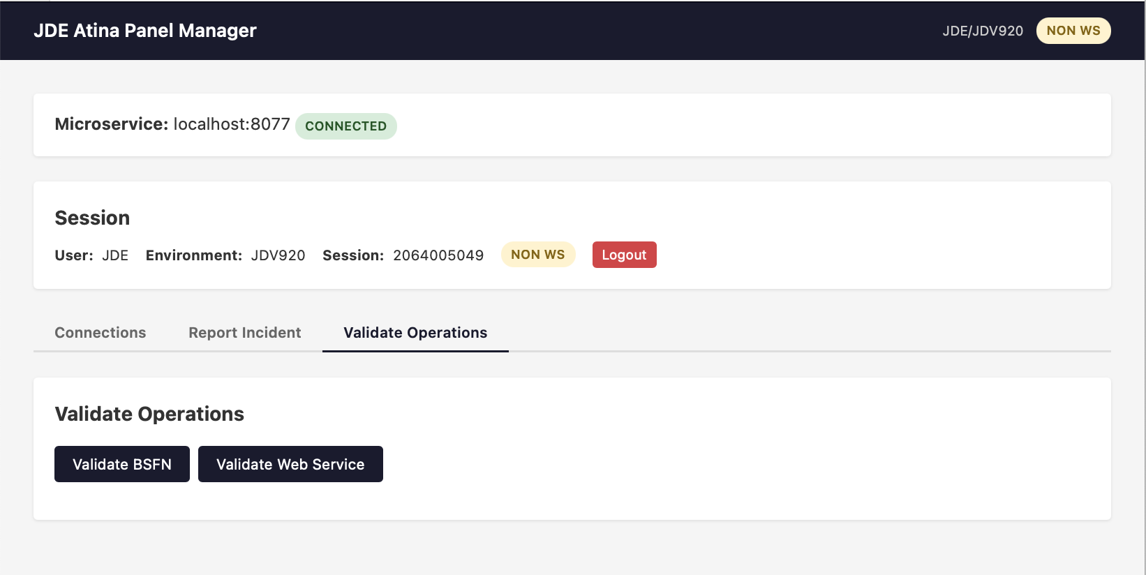 Validate BSFN operation